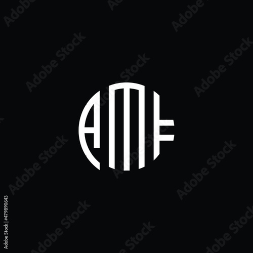 Title: Title: Title: Title: Title: Title: Title: AMF Letter logo design with a circular shape vector in illustration.
