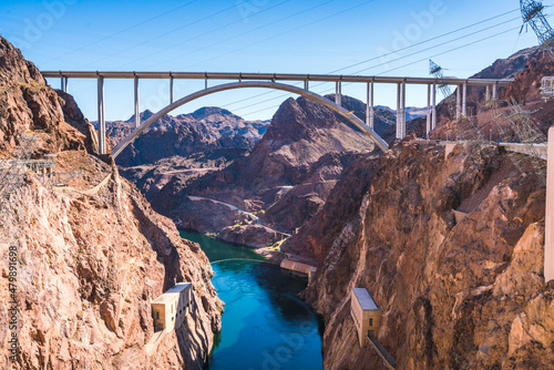 hoover dam on sunny day,Nevada,usa.