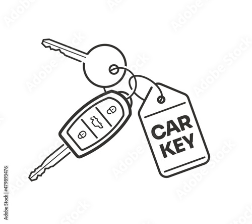 Car key icon on key ring