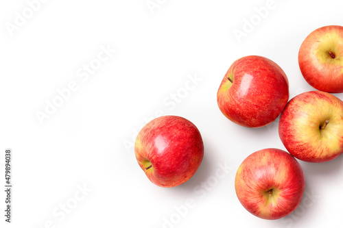 Fotografia Flat lay of Envy apples isolated on white background.