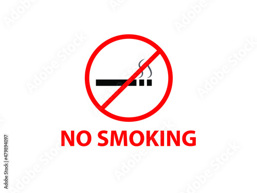 No smoking warning poster template in red black and white template