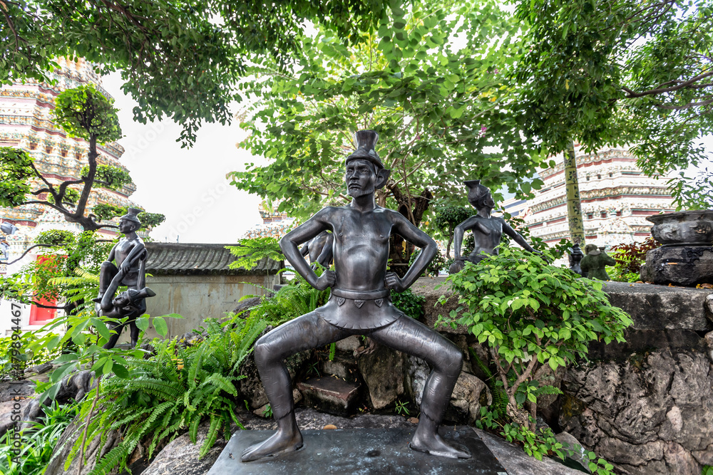 Thai hermit exercise Wat Pho, Thailand Thai hermit exercise Wat Pho, Thailand