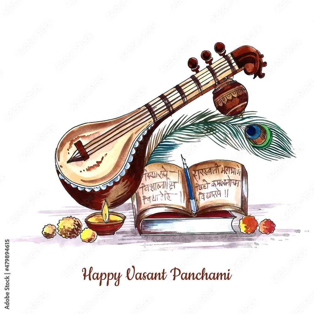 Hand draw vasant panchami card background 5268902 Vector Art at Vecteezy