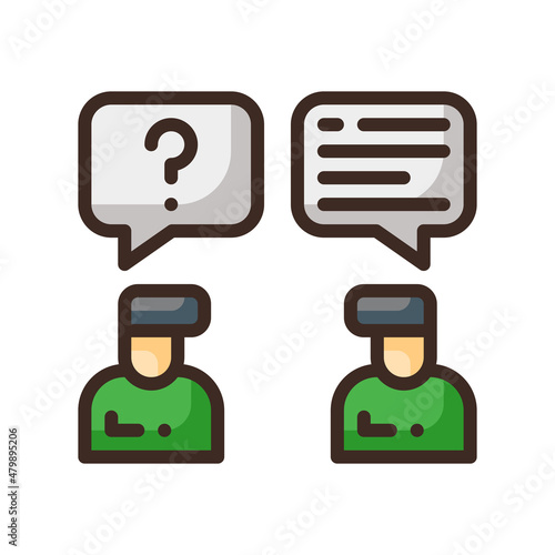 discussion filled line style icon. vector illustration for graphic design, website, app