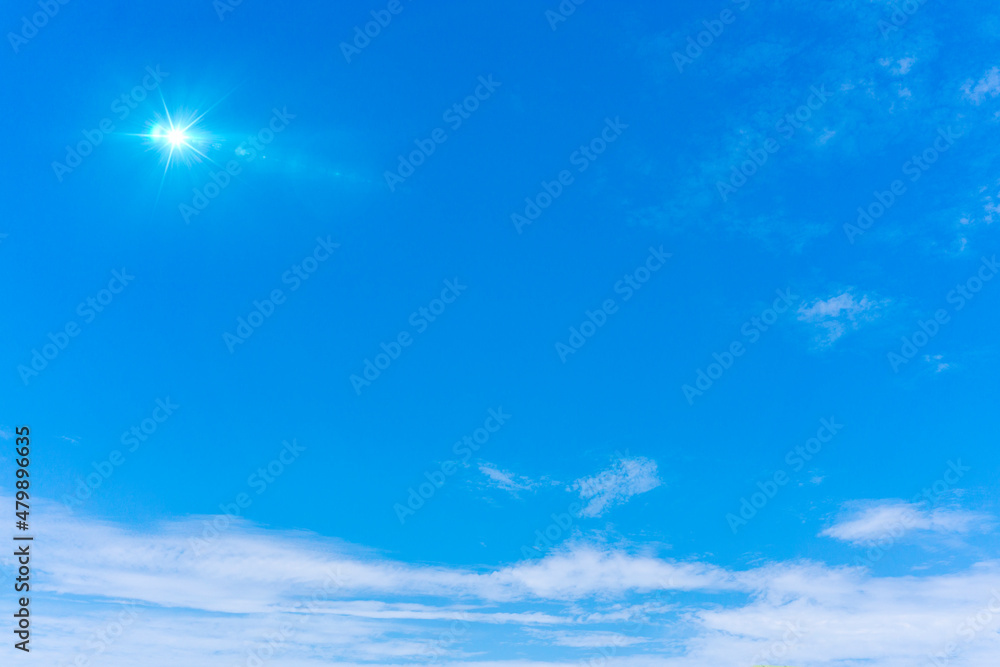 Background material of the sun, the refreshing blue sky and clouds_n_02