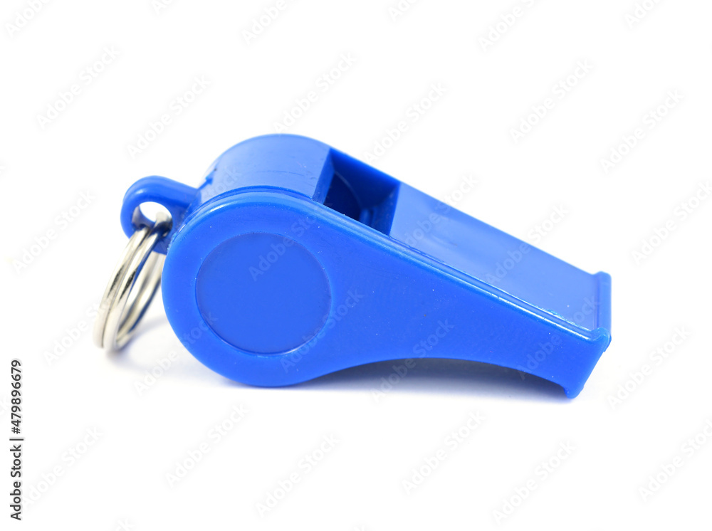 blue whistle isolated on white background