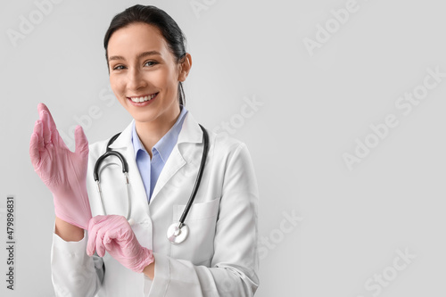 Portrait of female doctor p...