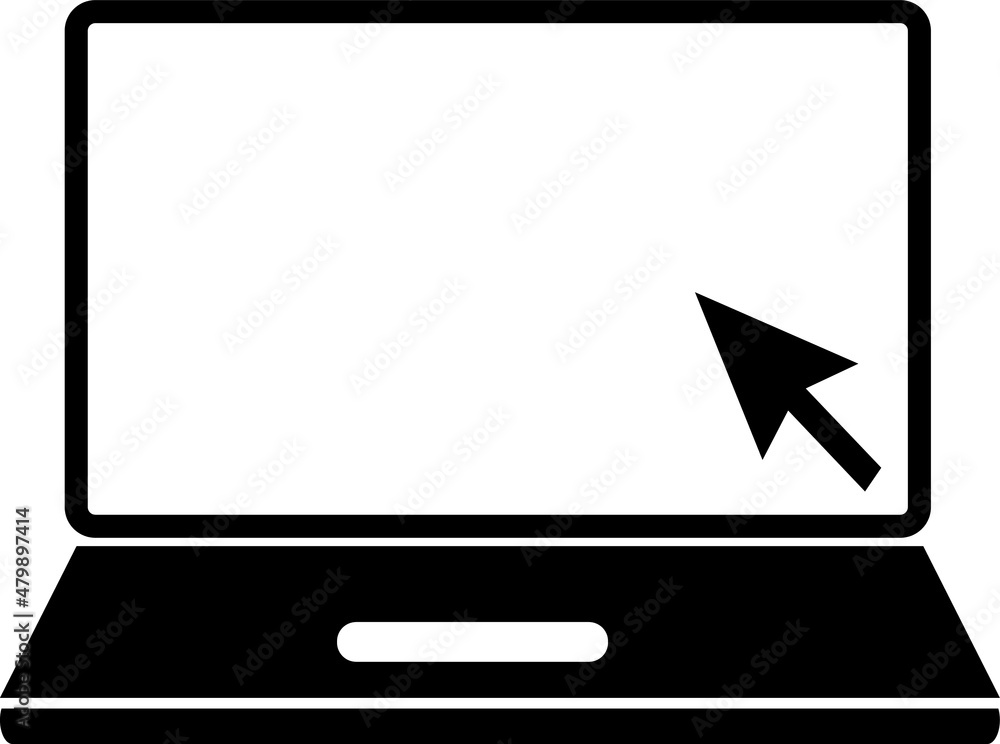 black arrow on laptop screen icon on white background.eps black arrow on laptop screen icon on white background.eps