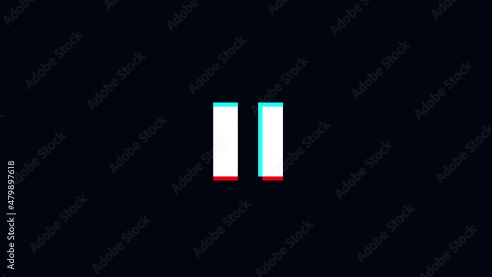 pixel Glitch pause icon animated. isolated on black background. digital glitch effect. 4K video. cool effect. pixel Glitch pause icon animated. isolated on black background. digital glitch effect. 4K video. cool effect.