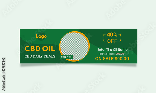 CBD Oil Benner, modern minimalist unique cbd oil web banner design.