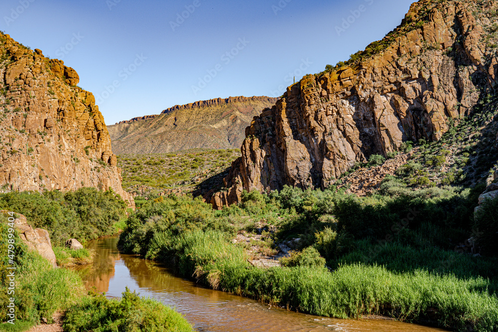 The Salt River winds through the mountains in Arizona