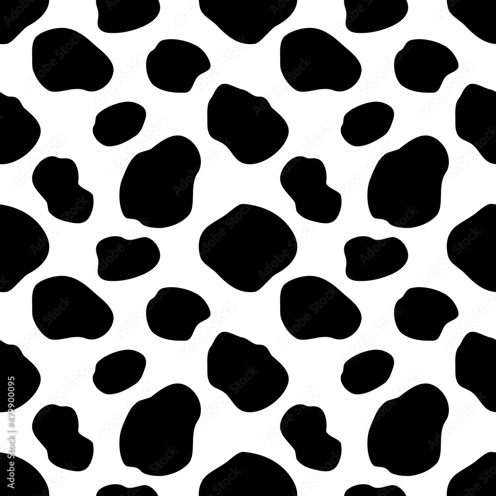 Abstract dalmatian skin seamless pattern on white background. Vector illustration. Abstract dalmatian skin seamless pattern on white background. Vector illustration.