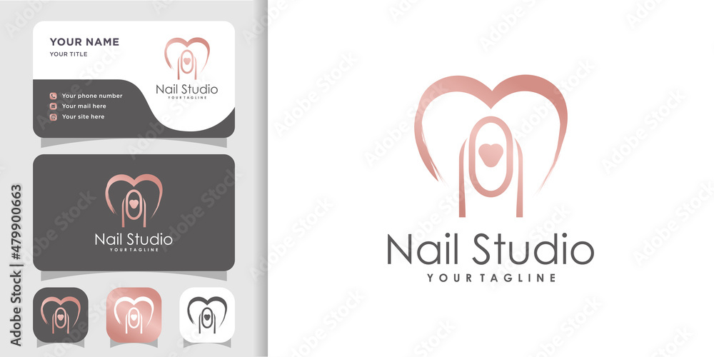 Nail lounge logo design concept Premium Vector Nail lounge logo design concept Premium Vector