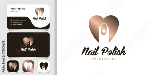 Nail lounge logo design concept Premium Vector