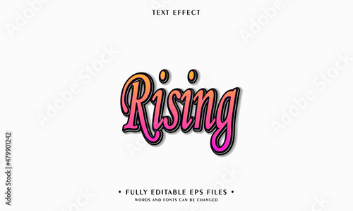 Rising style editable text effect