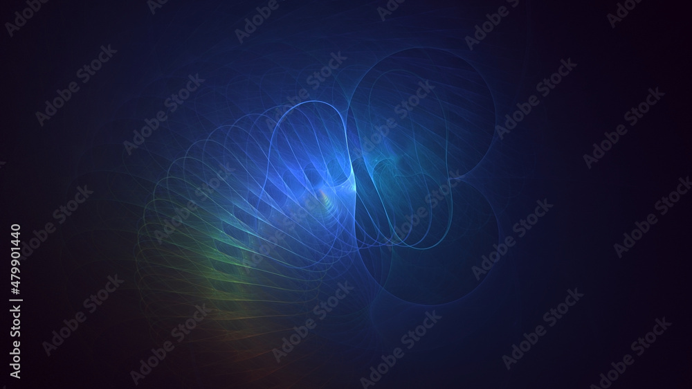 3D rendering abstract multicolor fractal light background