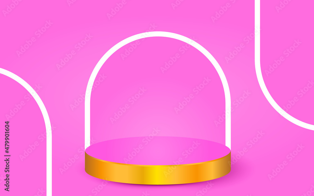 3d geometric pink podium for product placement with circular background and editable color 3d geometric pink podium for product placement with circular background and editable color