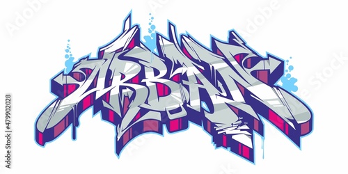 Abstract Isolated Graffiti Street Art Style Word Urban Lettering Vector Illustration 