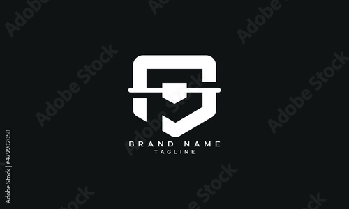 SP, PS, Abstract initial monogram letter alphabet logo design
