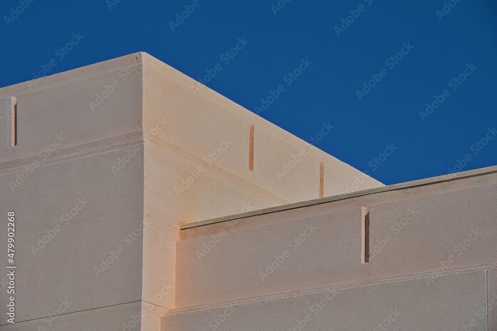 Closeup of geometric structure of modern building Closeup of geometric structure of modern building