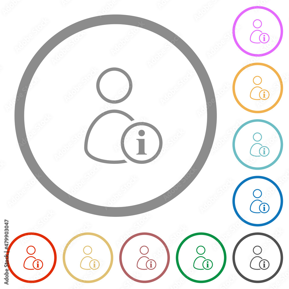 User info outline flat icons with outlines User info outline flat icons with outlines