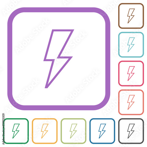 Flash outline simple icons