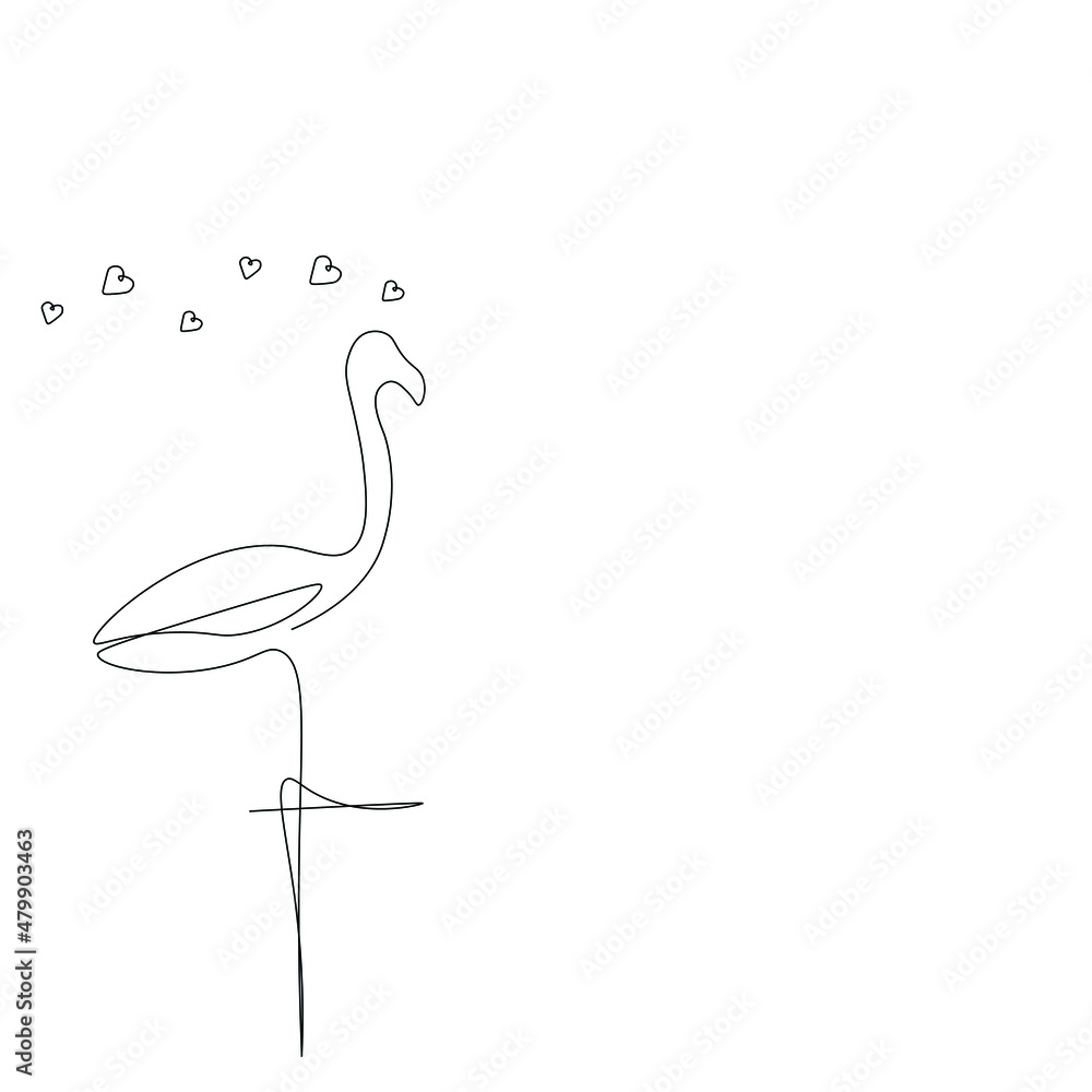Obraz premium Valentines day background with heart one line, vector illustration