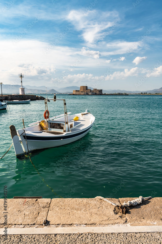 Fishing boat in the Mediterranean bay