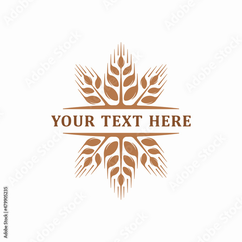 Wheat label with empty space for your text.