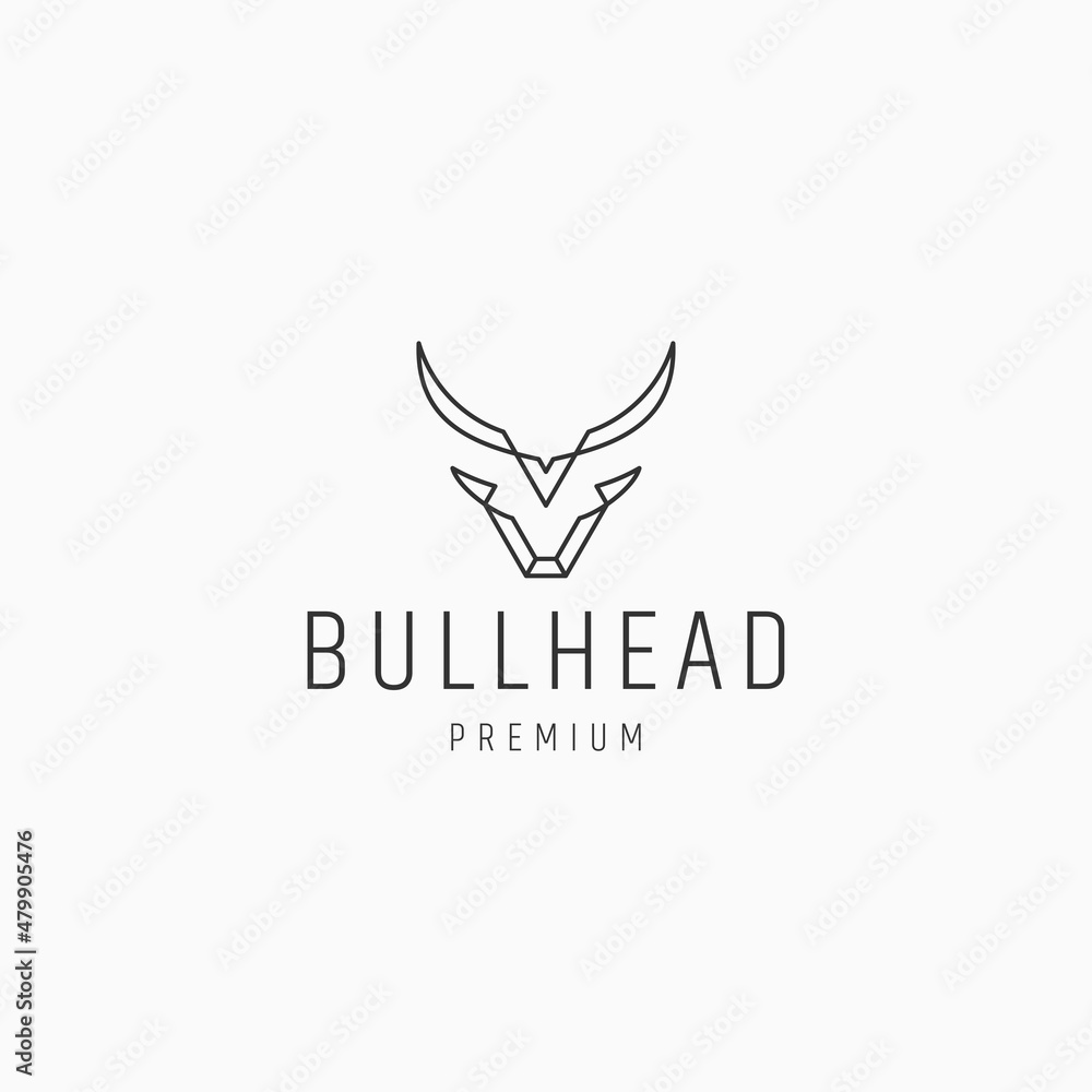 Obraz premium Bull head logo vector icon design template