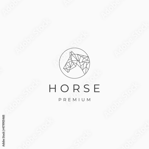 Horse head geometric logo vector icon design template