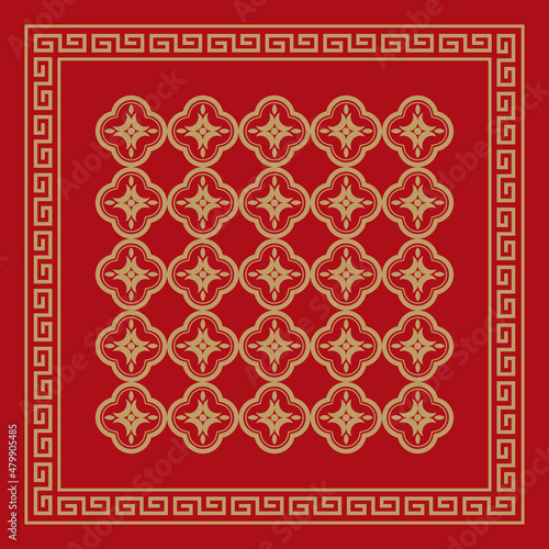 Traditional Chinese seamless patterns, frame and border. 