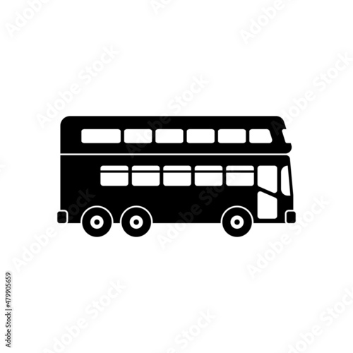 Stampa su tela Double decker bus icon design template vector isolated