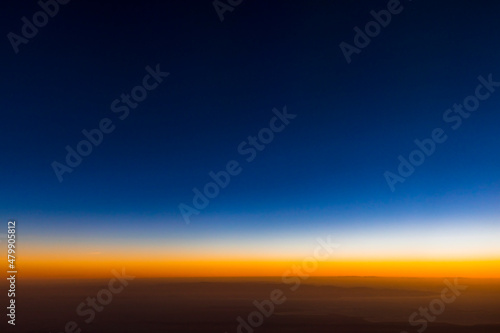 Photography beautiful dawn of the sun, gradient from blue to red