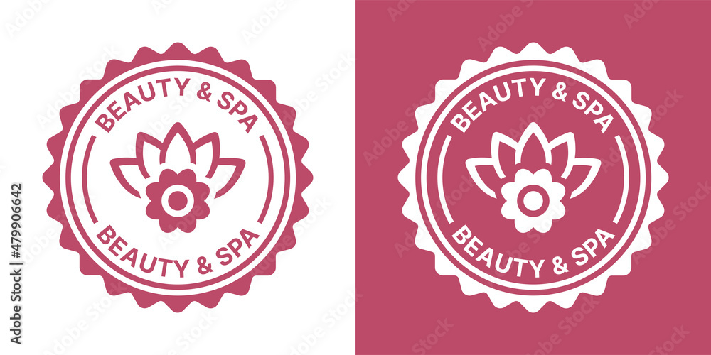Beauty & spa sign template with lotus flower emblem concept Beauty & spa sign template with lotus flower emblem concept
