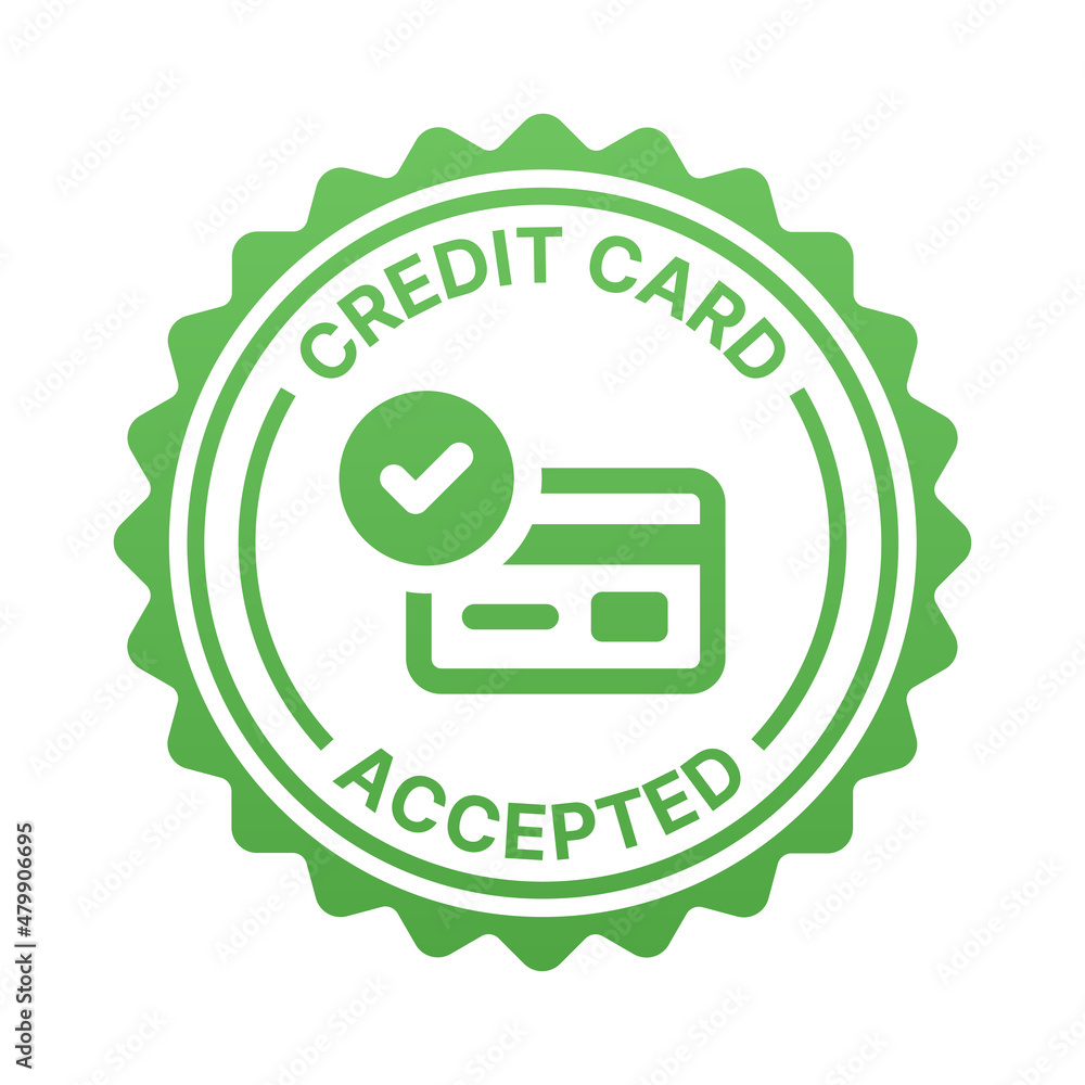 Credit card accepted icon sign vector illustration. Credit card accepted icon sign vector illustration.