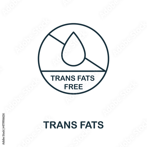 Trans Fats icon. Monochrome sign from diet collection. Creative Trans Fats icon illustration for web design, infographics and more