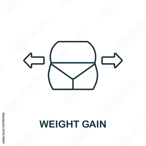 Weight Gain icon. Monochrome sign from diet collection. Creative Weight Gain icon illustration for web design, infographics and more