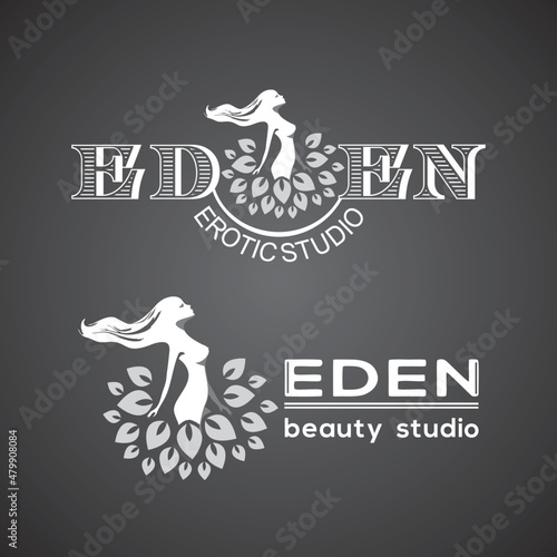 Fotografiet Eden logo for a beauty salon, massage parlor, spa center, erotic massage parlor