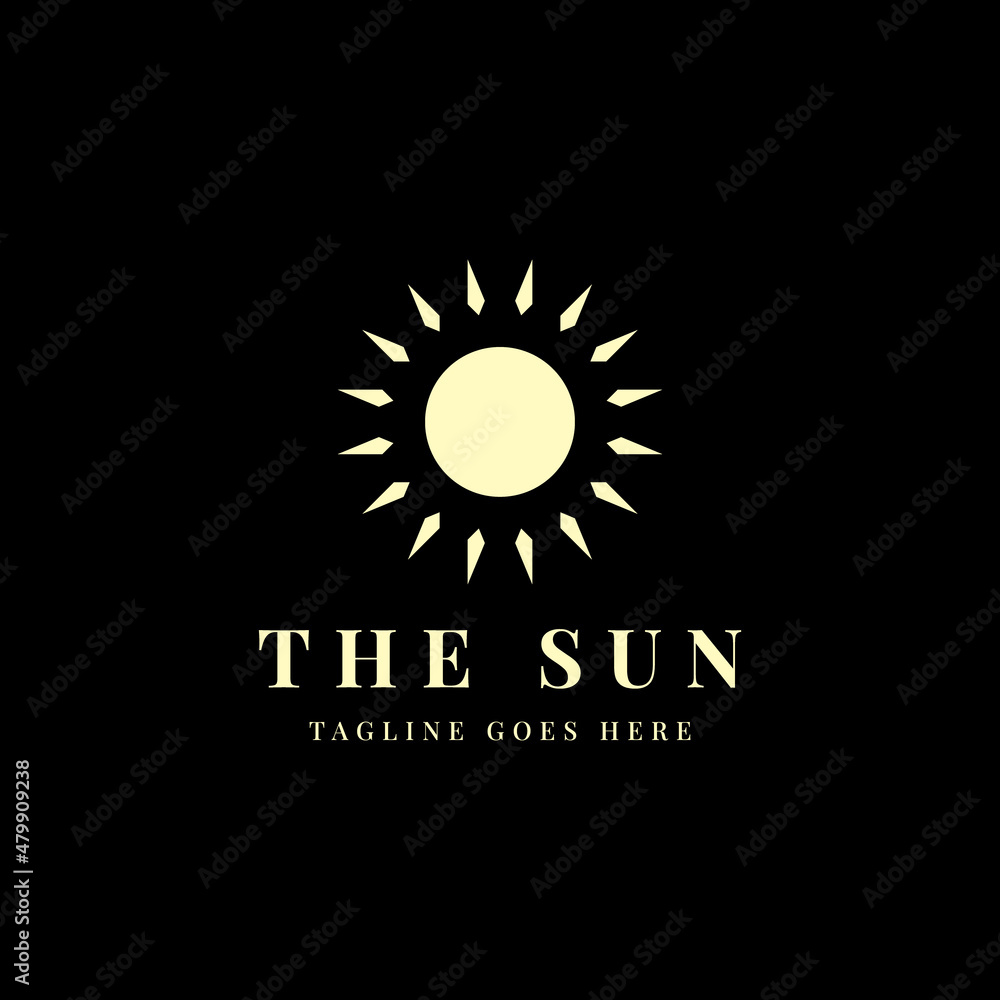 Fototapeta premium luxury golden sun logo design