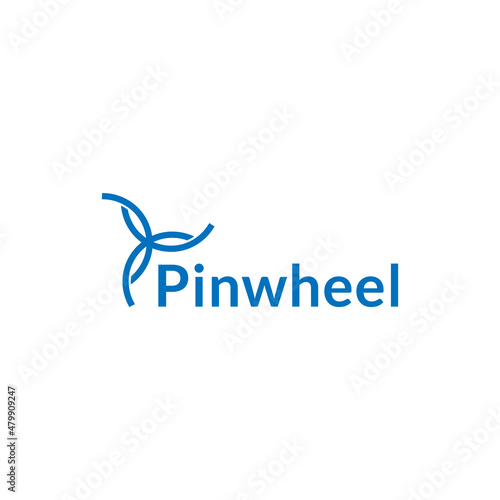 simple blue pinwheel logo design