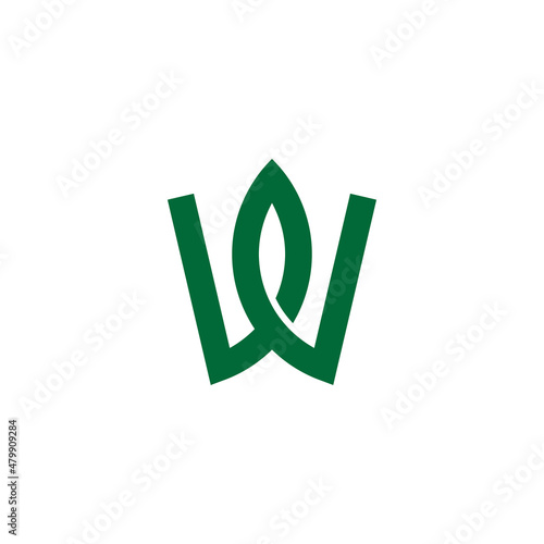 letter w leaf logo design