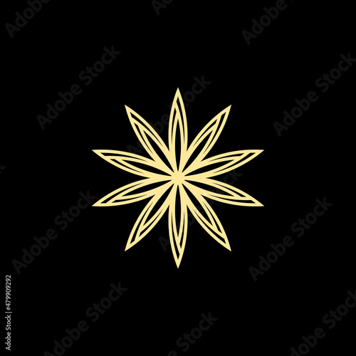 luxury flower line logo design
