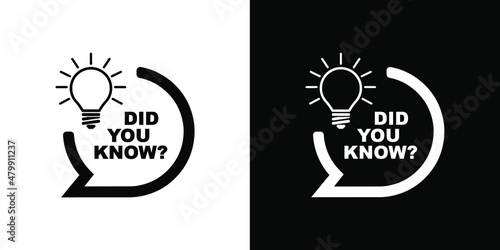 did you know sign on white background	 photo
