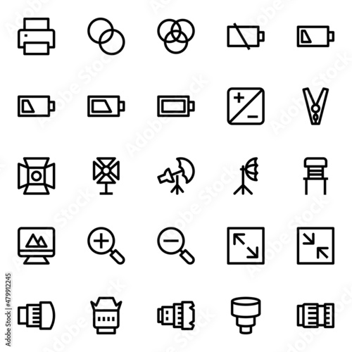Outline icons for photography.