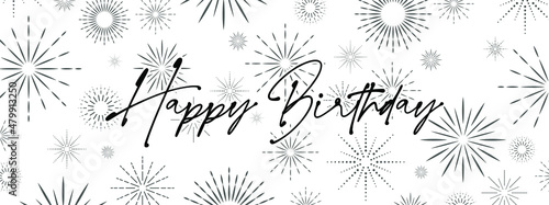Canvas Print happy birthday with cute font