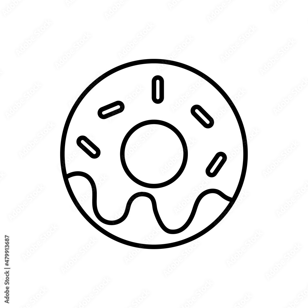 Donut line icon, vector logo isolated on white background Donut line icon, vector logo isolated on white background