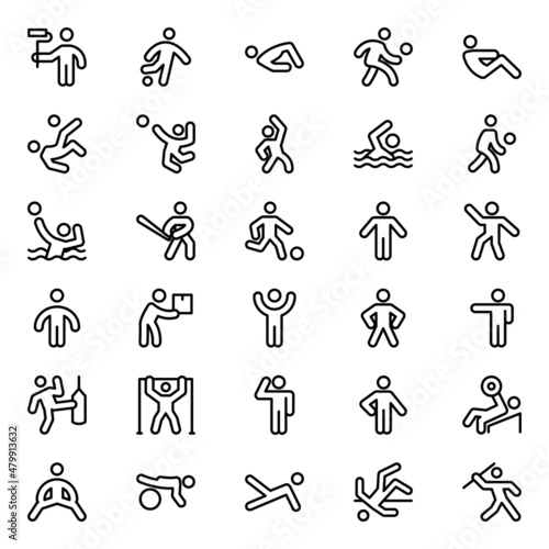 Outline icons for pictograms.
