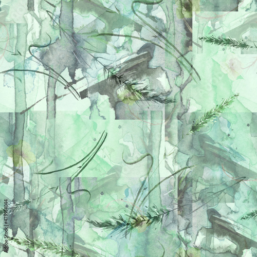 Watercolor background with wild herbs and wildflowers. Watercolor stain  background  abstract splash of paint with a jagged edges. Art illustration.  Beautiful  fashionable abstract spots  abstract 