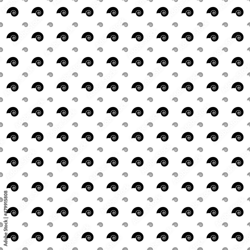 Square seamless background pattern from geometric shapes are different sizes and opacity. The pattern is evenly filled with big black marine nautilus symbols. Vector illustration on white background Square seamless background pattern from geometric shapes are different sizes and opacity. The pattern is evenly filled with big black marine nautilus symbols. Vector illustration on white background